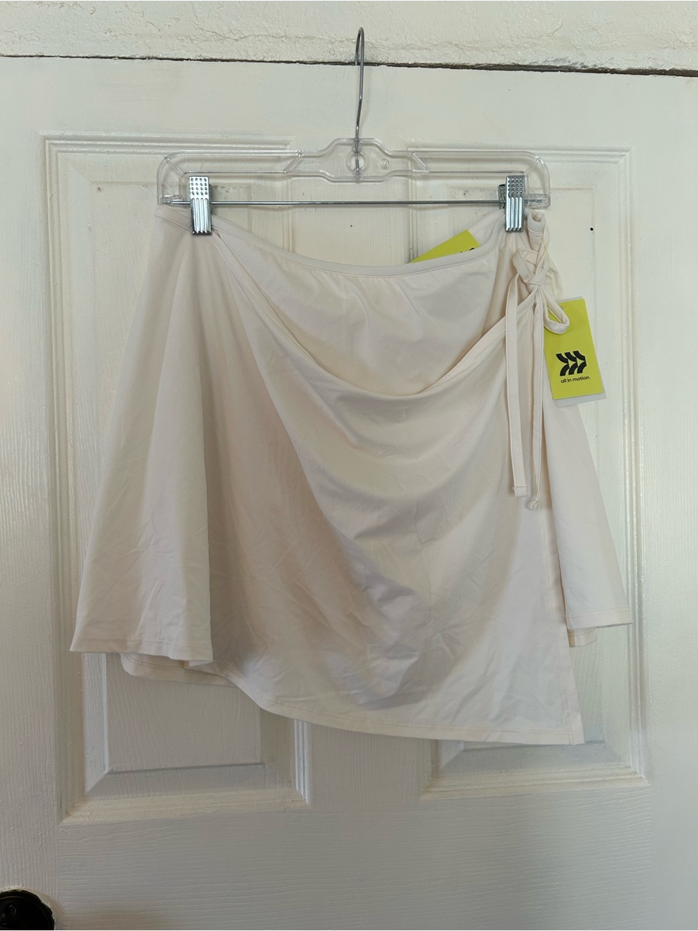 Women's Knit Wrap Skort - All in Motion Cream Large